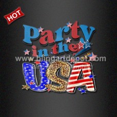 July 4th Party in the USA White Ink Vinyl Transfer Independence Day Printed Film